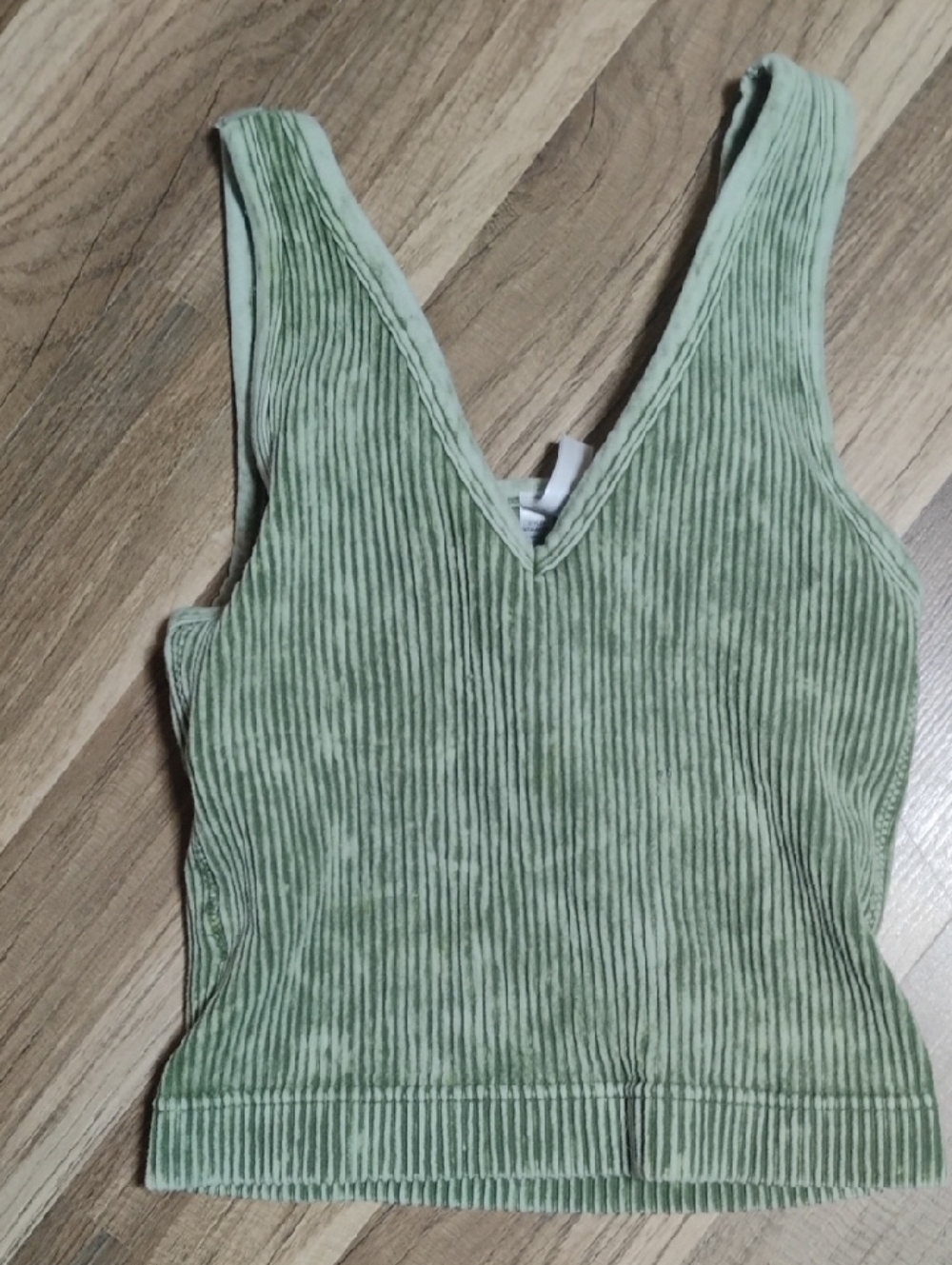 Zenana Outfitters Ribbed V-Neck Tank Top in Sage Green